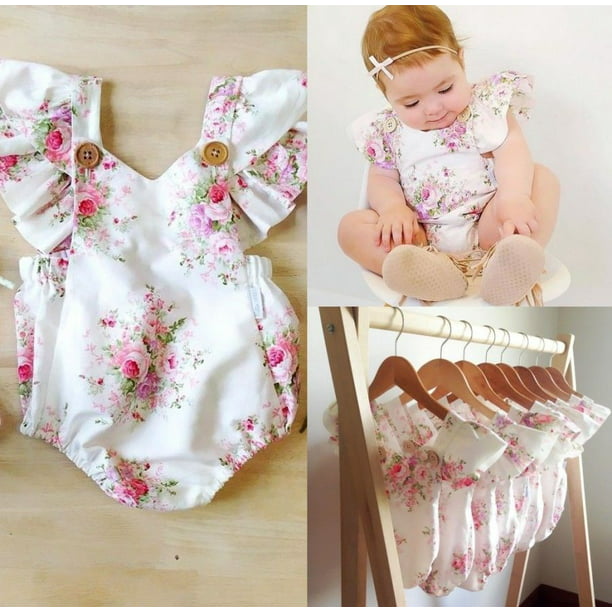 Newborn Toddler Infant Baby Girl Romper Jumpsuit Bodysuit Outfit Sunsuit Clothes